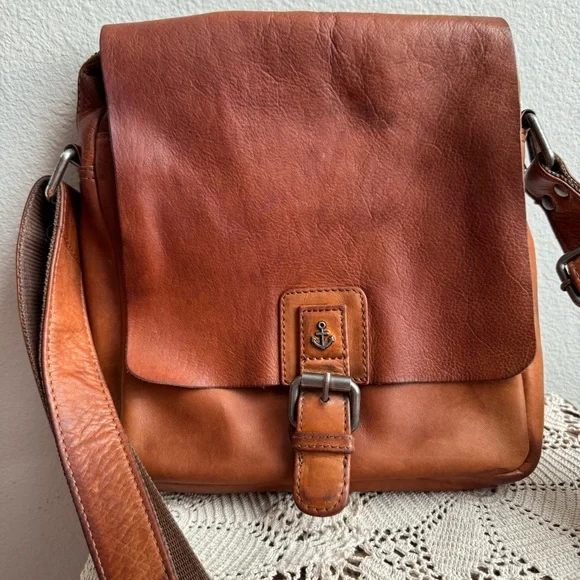 Harbour 2nd Brown Tan Leather Messenger Cross Body Bag - Picture 2 of 10